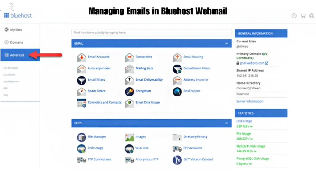 Managing Emails in Bluehost Webmail